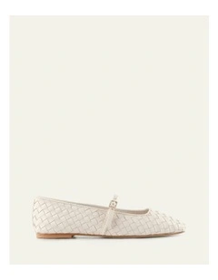 Sailor Ballet Flats in Off White