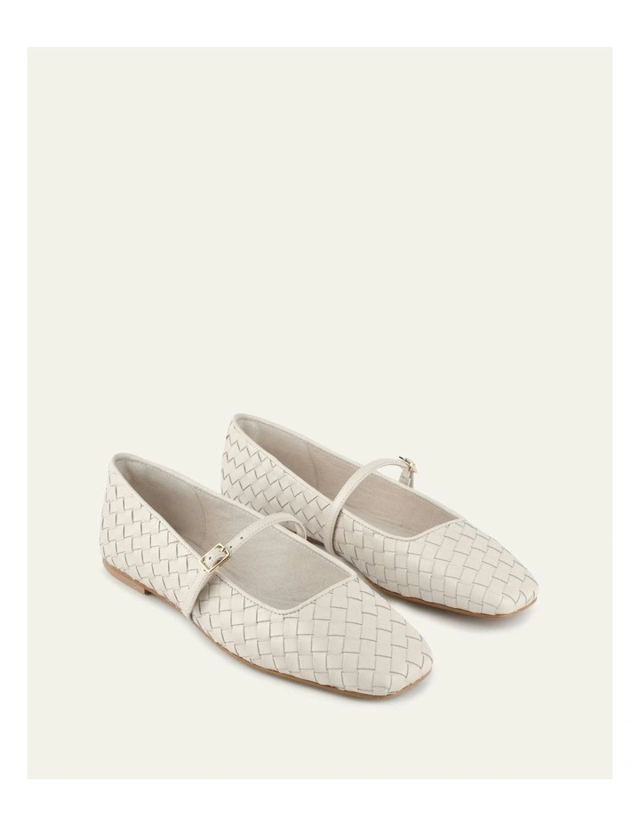 Sailor Ballet Flats in Off White image 3