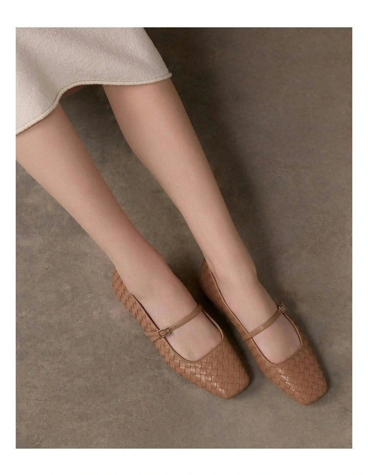 Sailor Ballet Flats in Tan image 2