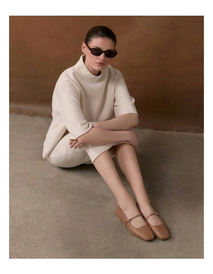 Sailor Ballet Flats in Tan image 7