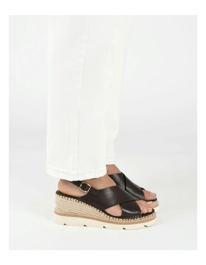 Kimberley Mid Wedge Sandals in Bitter Choc image 2