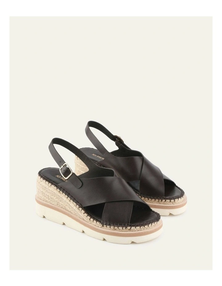 Kimberley Mid Wedge Sandals in Bitter Choc image 3