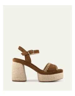 Fisher High Heel Platform Sandals in Brown