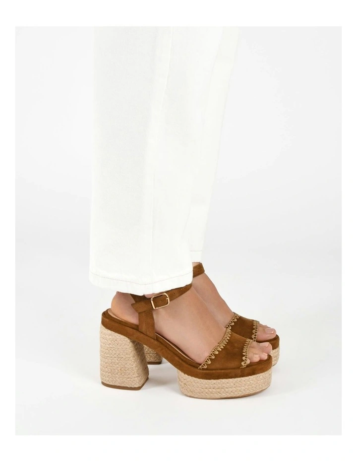 Fisher High Heel Platform Sandals in Brown image 2