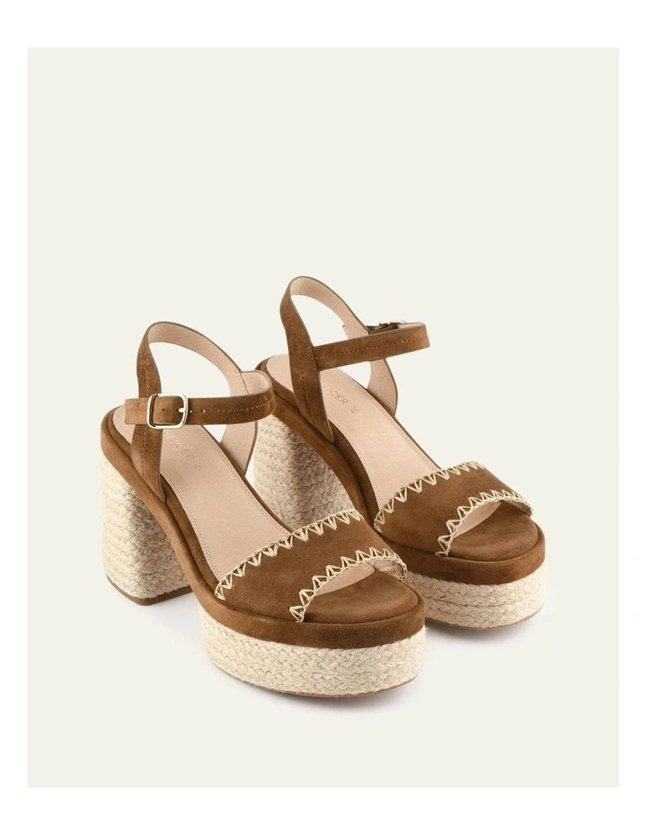 Fisher High Heel Platform Sandals in Brown image 3