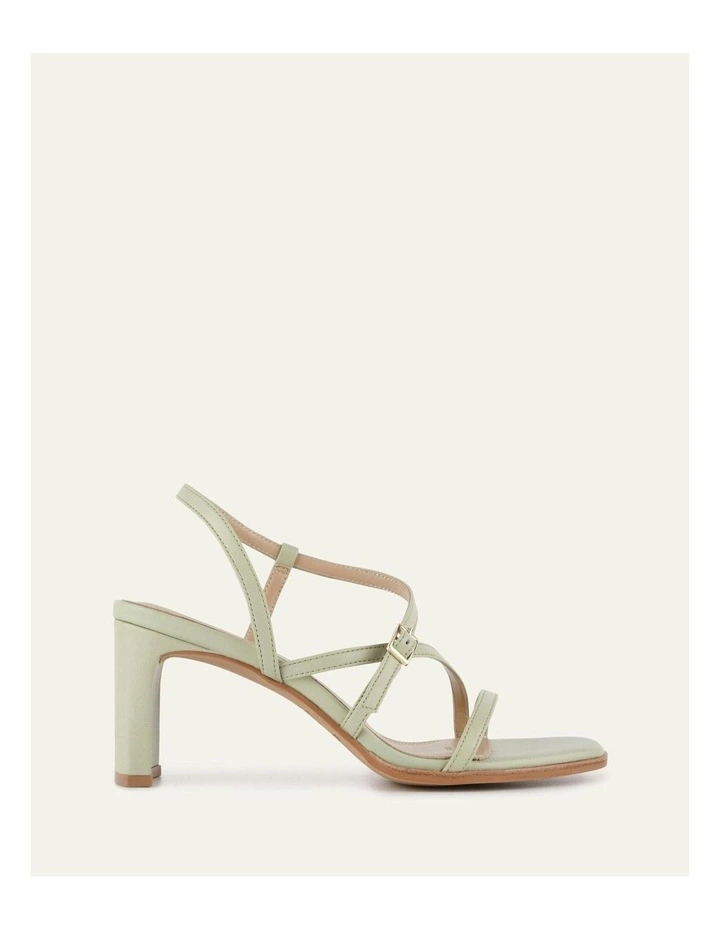 Nala Mid Heel Leather Sandals in Sage image 1