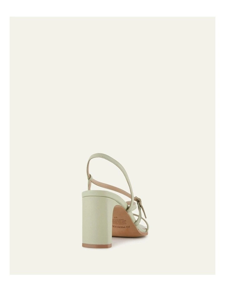 Nala Mid Heel Leather Sandals in Sage image 5