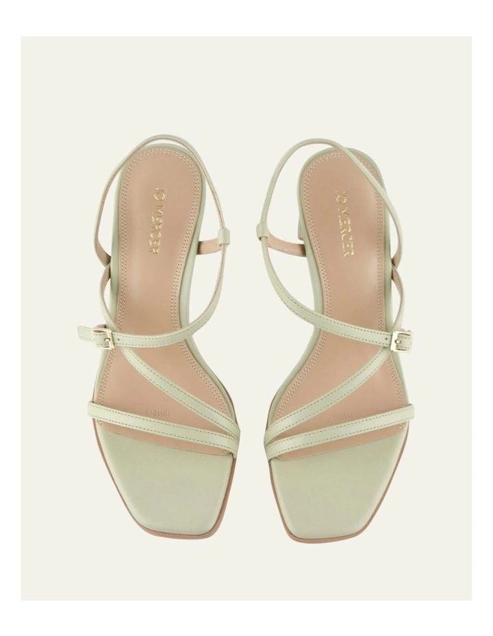 Nala Mid Heel Leather Sandals in Sage image 7
