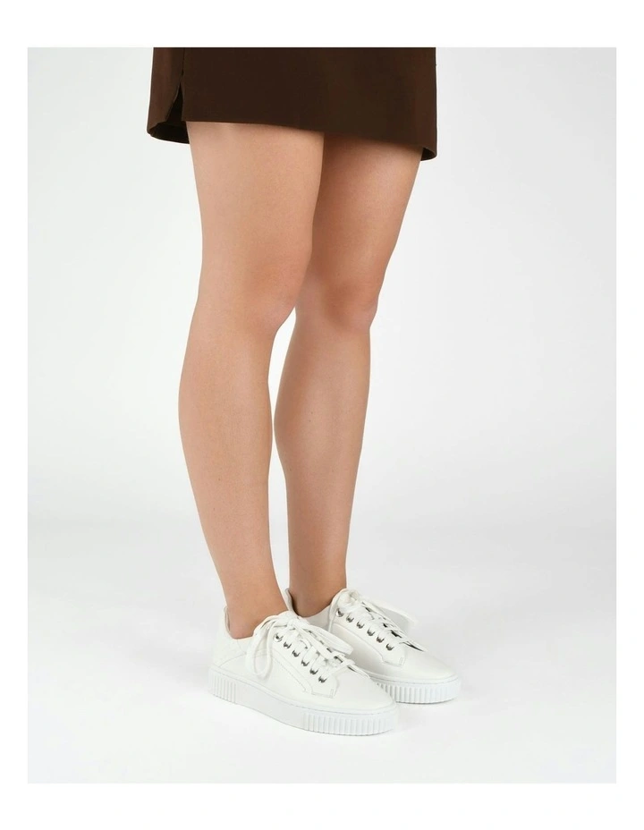 Campbell Leather Sneakers in White image 2