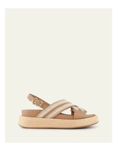 Marley Flat Sandals in Tan