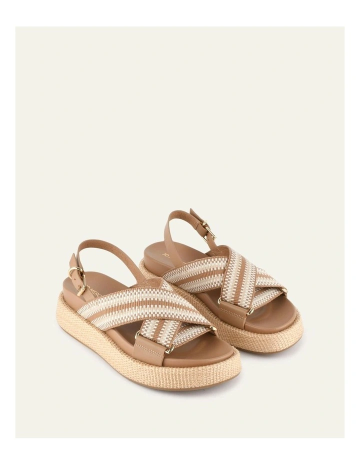 Marley Flat Sandals in Tan image 3
