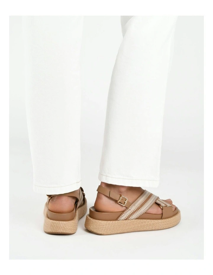 Marley Flat Sandals in Tan image 7