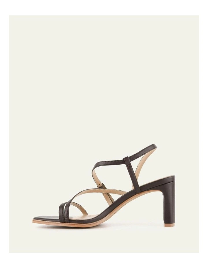 Nala Mid Heel Leather Sandals in Bitter Chocolate image 6