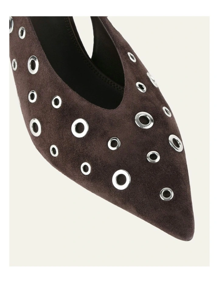 Rhi Suede Low Heels Shoe in Bitter Chocolate image 5