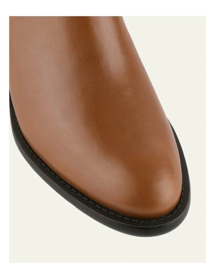 Lucas Mid Ankle Leather Boots in Dark Tan image 4