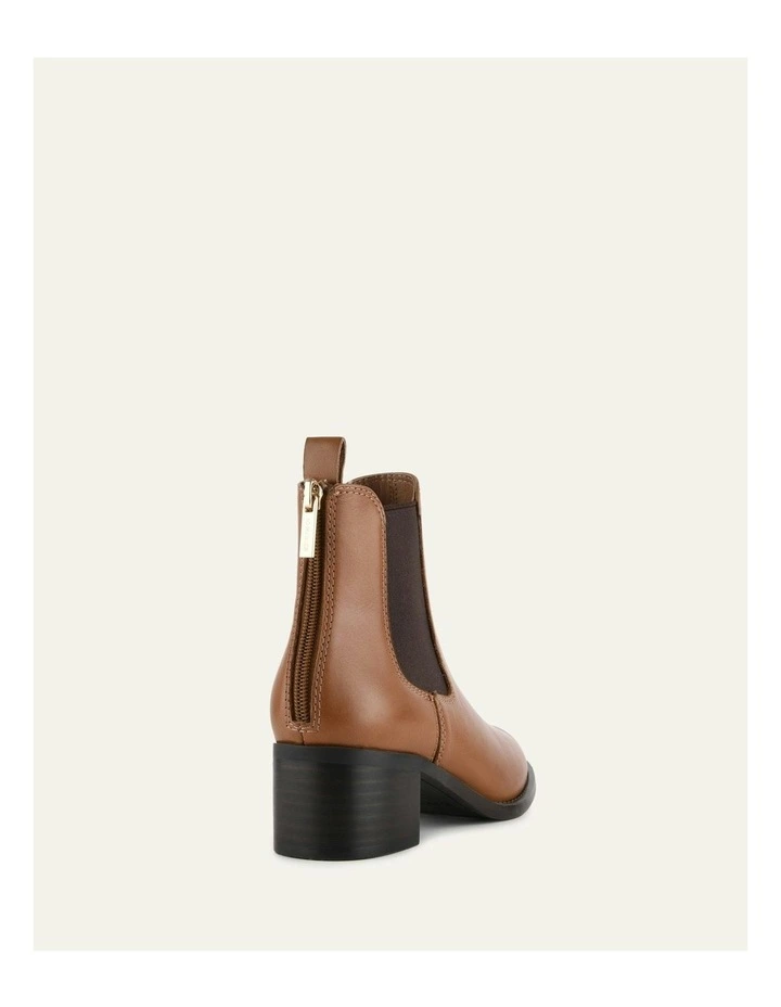 Lucas Mid Ankle Leather Boots in Dark Tan image 5