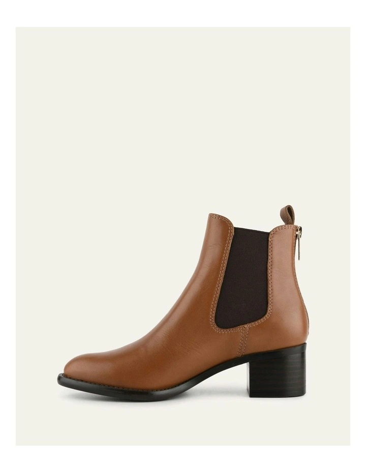 Lucas Mid Ankle Leather Boots in Dark Tan image 6