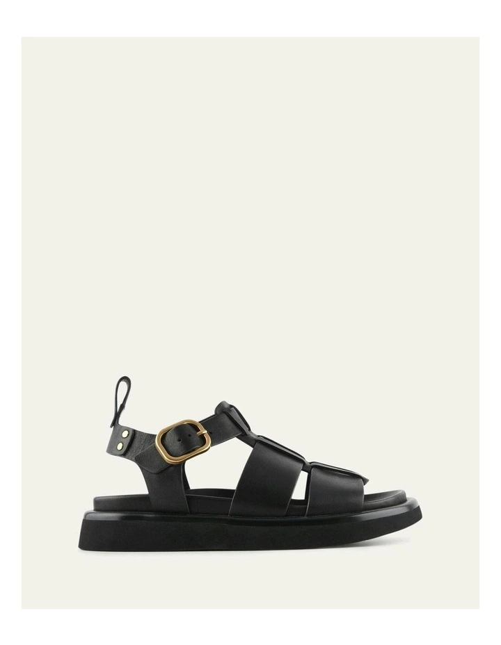 Amina Flat Sandals in Black image 1