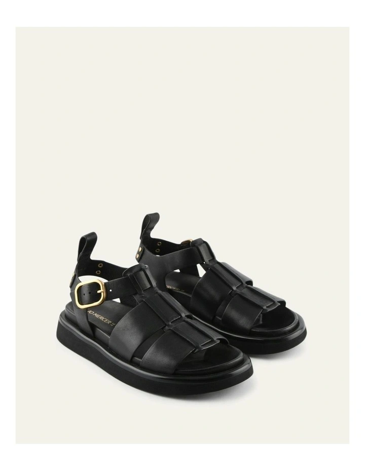 Amina Flat Sandals in Black image 2