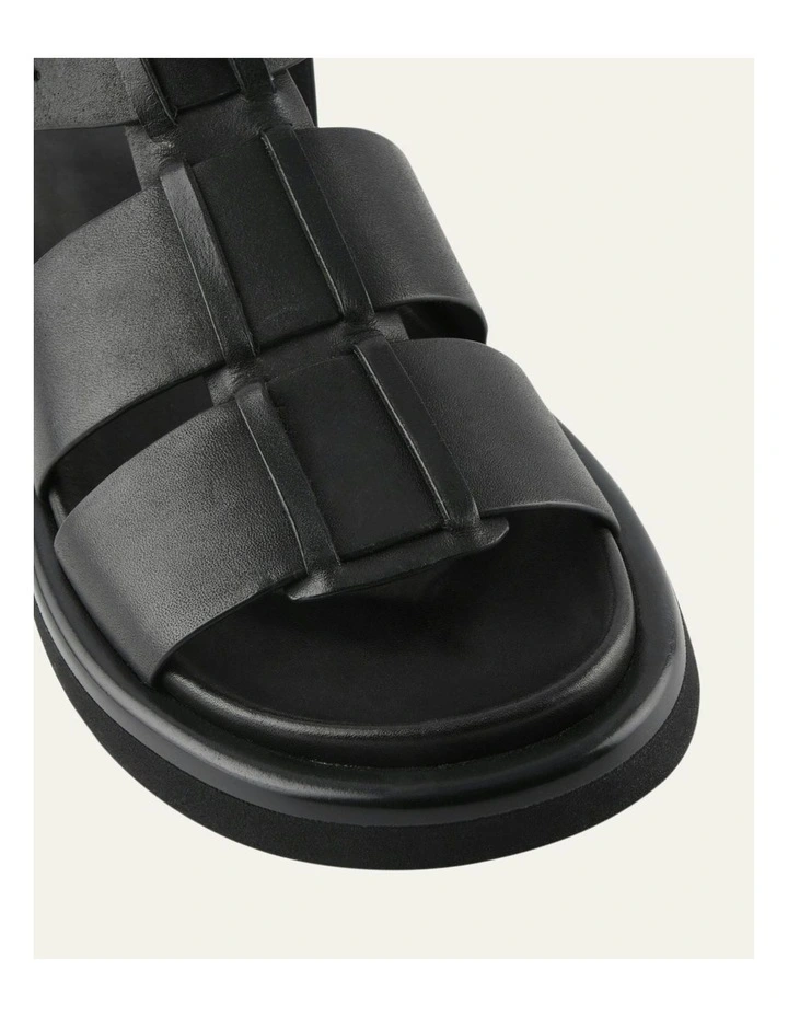 Amina Flat Sandals in Black image 3
