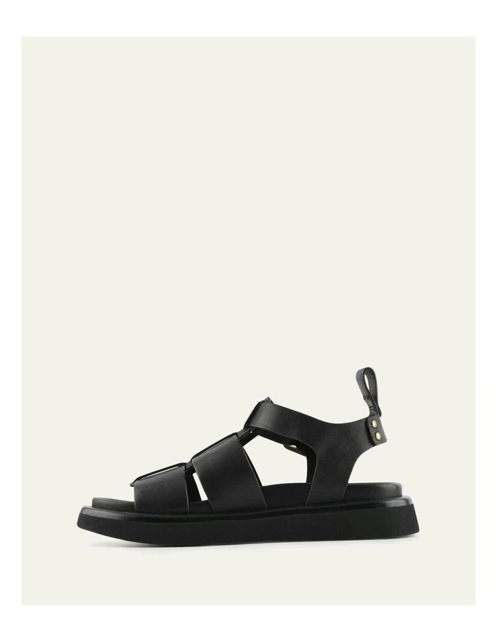 Amina Flat Sandals in Black image 5