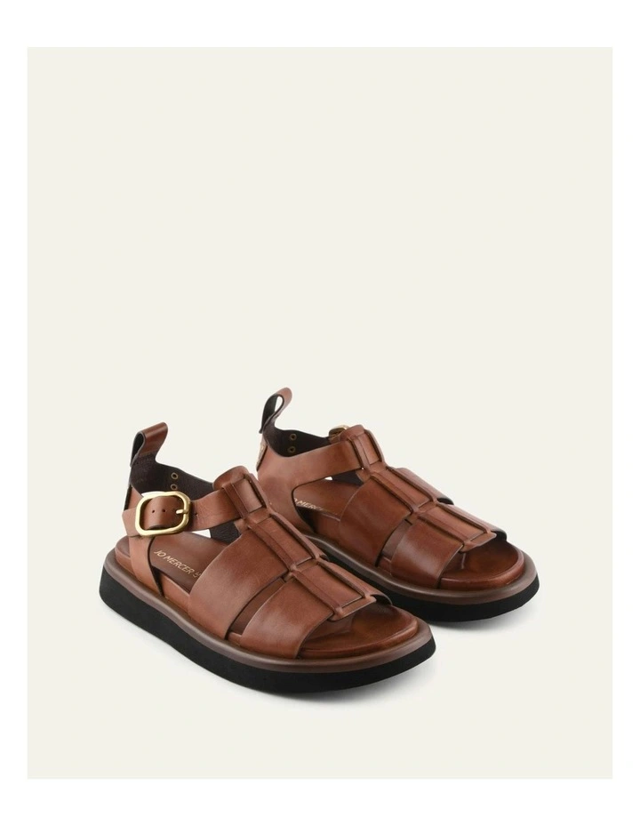 Amina Flat Sandals in Brandy image 2