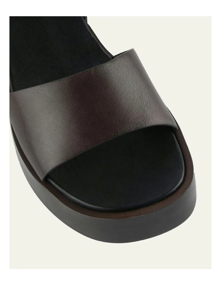 Cassie Leather Mid Wedge Sandals in Chestnut image 3