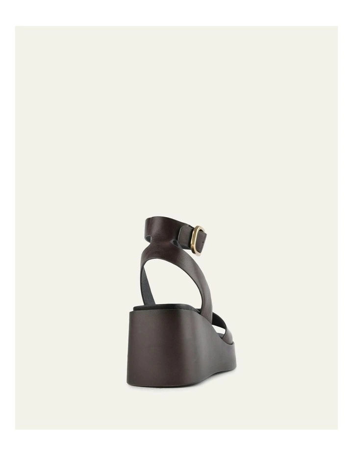 Cassie Leather Mid Wedge Sandals in Chestnut image 4