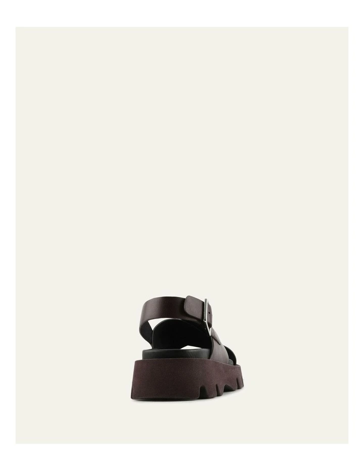 Jette Flat Leather Sandals in Chestnut image 4