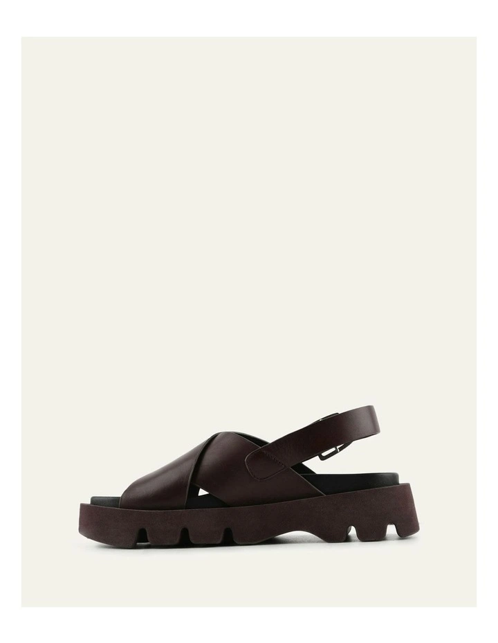 Jette Flat Leather Sandals in Chestnut image 5