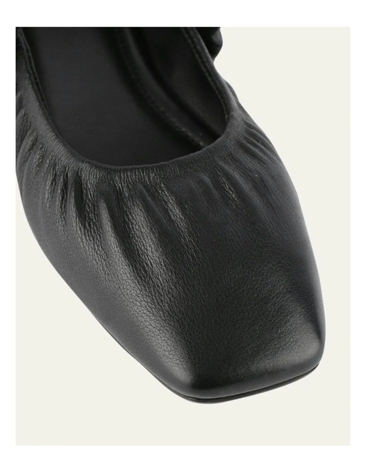 Keely Leather Flat Ballet Shoes in Black image 4