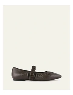 Keely Leather Ballet Flats in Bitter