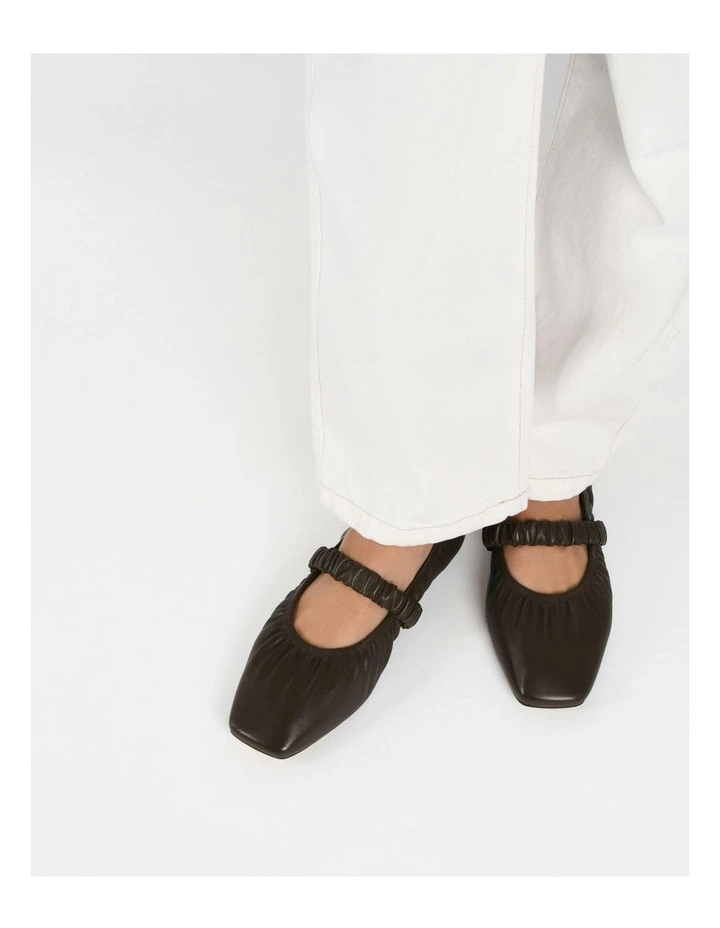 Keely Leather Ballet Flats in Bitter image 7