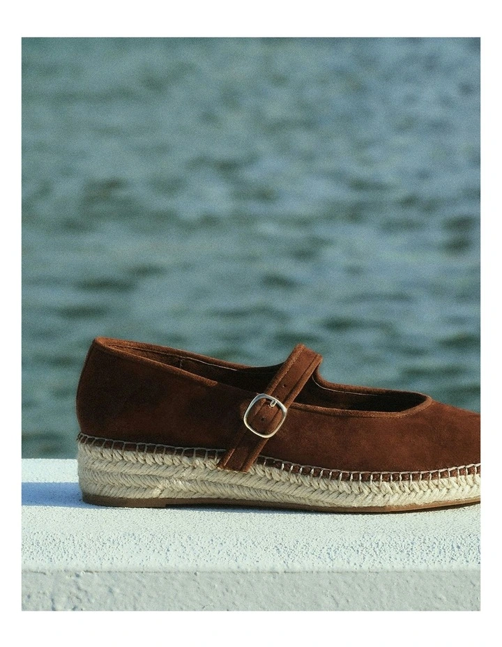 Elsie Flat Espadrilles in Russet Suede image 6