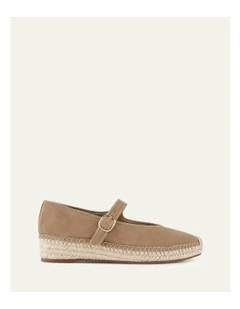 Elsie Flat Espadrilles in Latte Suede