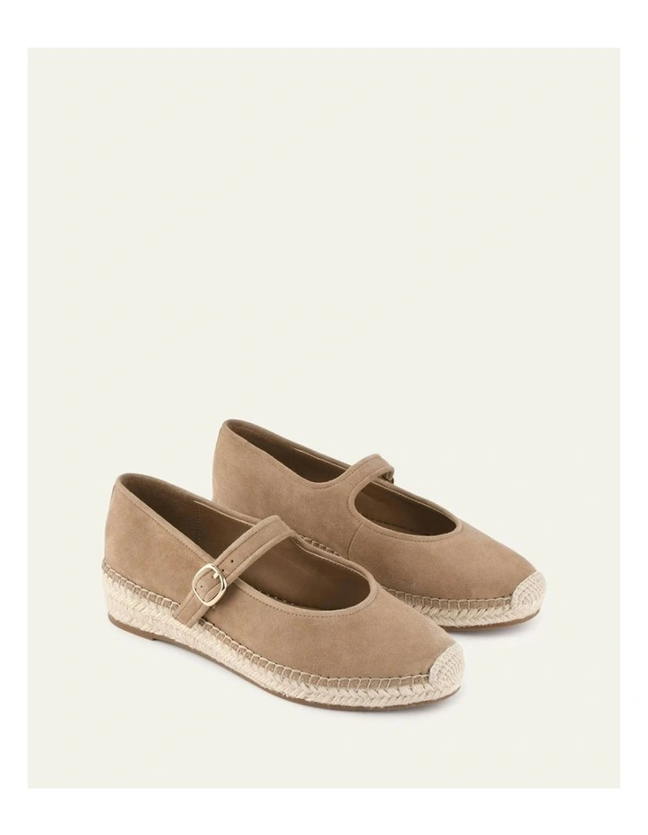 Elsie Flat Espadrilles in Latte Suede image 2