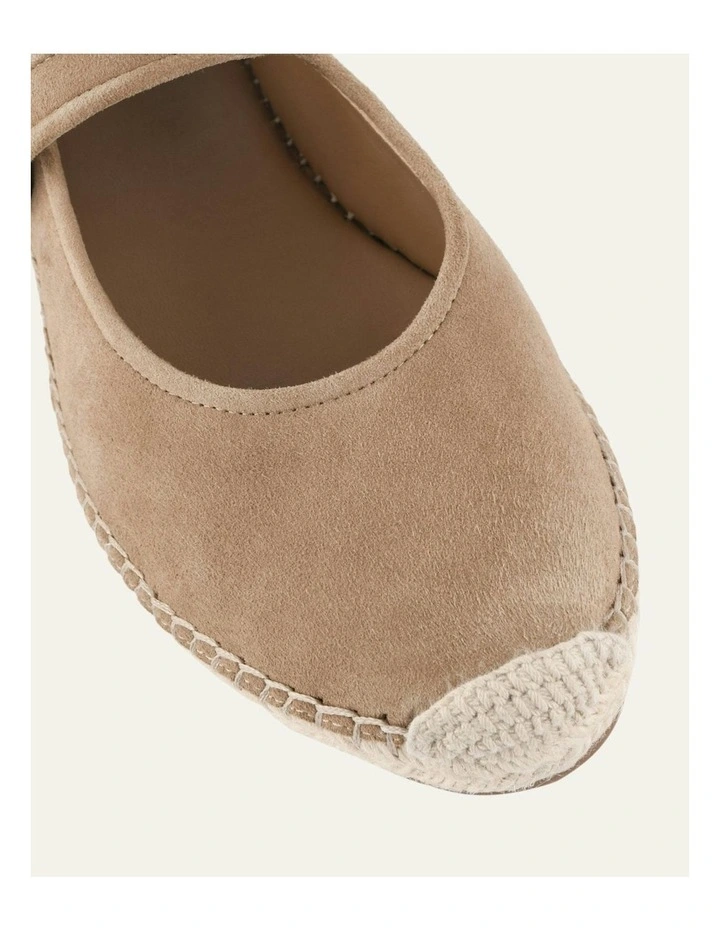 Elsie Flat Espadrilles in Latte Suede image 3