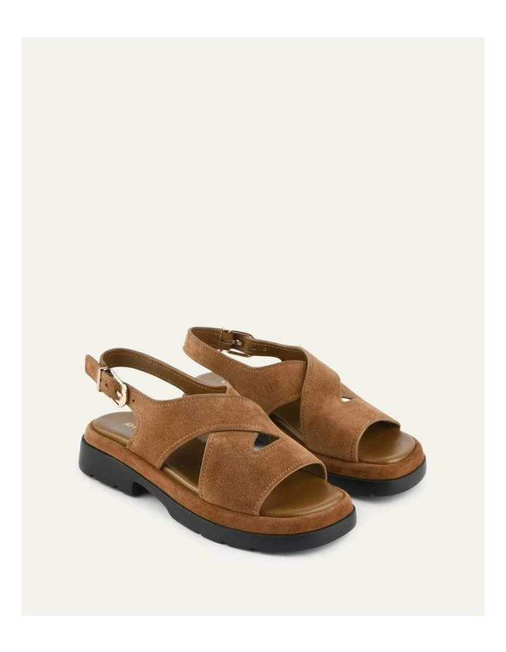 Toorak Flat Sandals in Biscuit Suede image 2