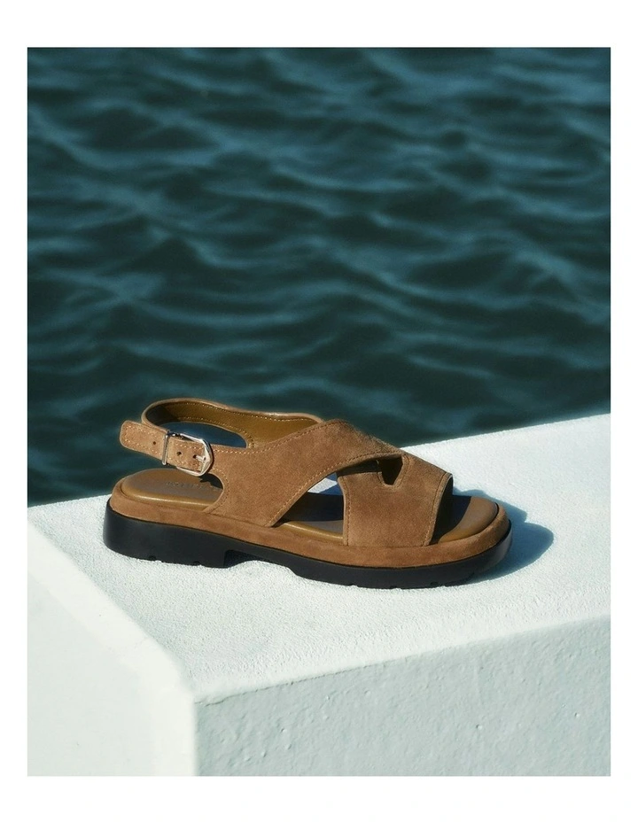 Toorak Flat Sandals in Biscuit Suede image 6