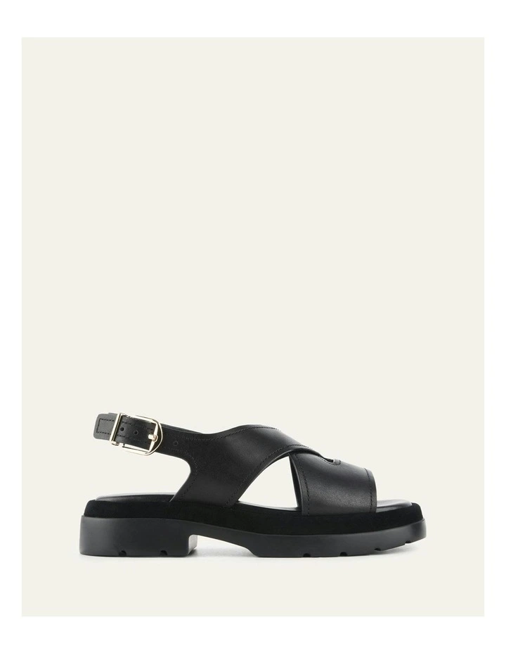 Toorak Flat Sandals in Black Leather image 1