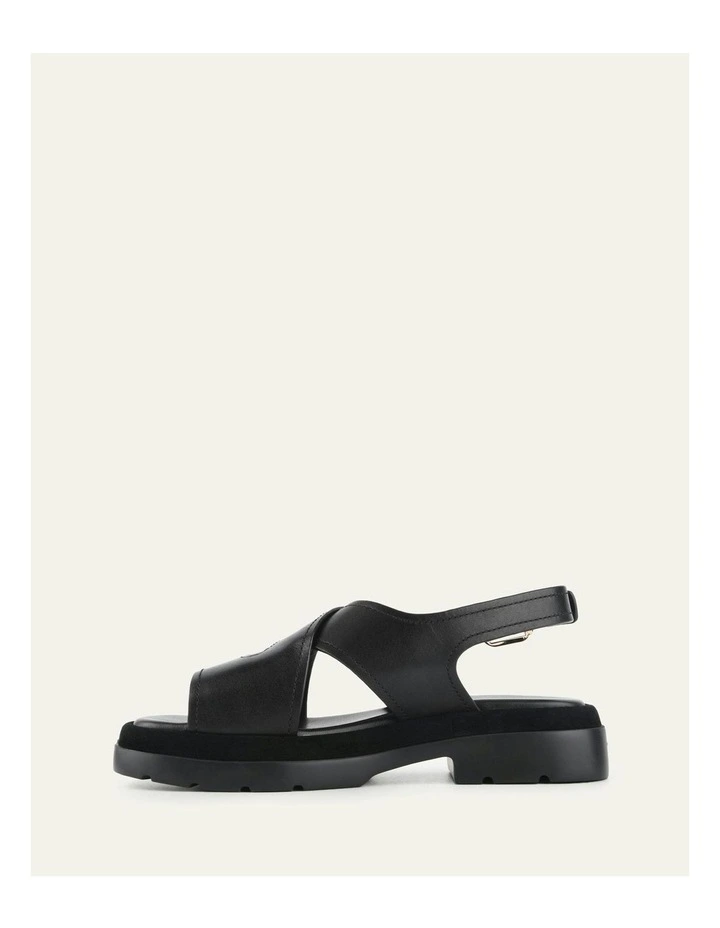 Toorak Flat Sandals in Black Leather image 5