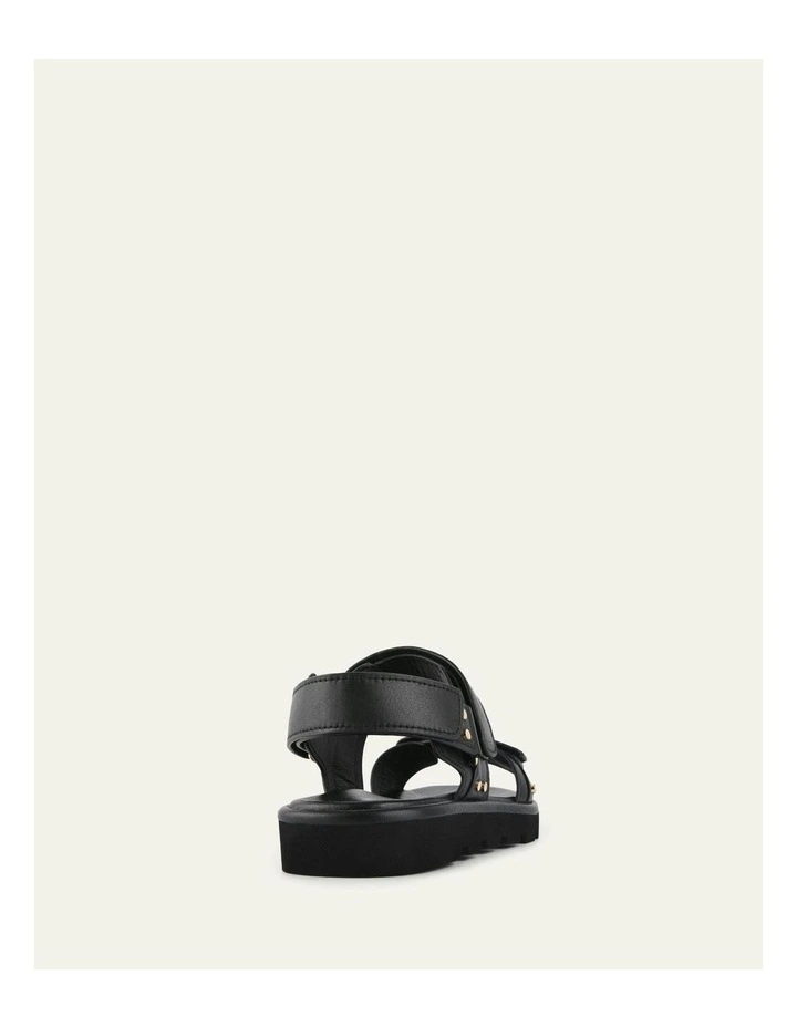 Rufus Leather Flat Sandals in Black image 5