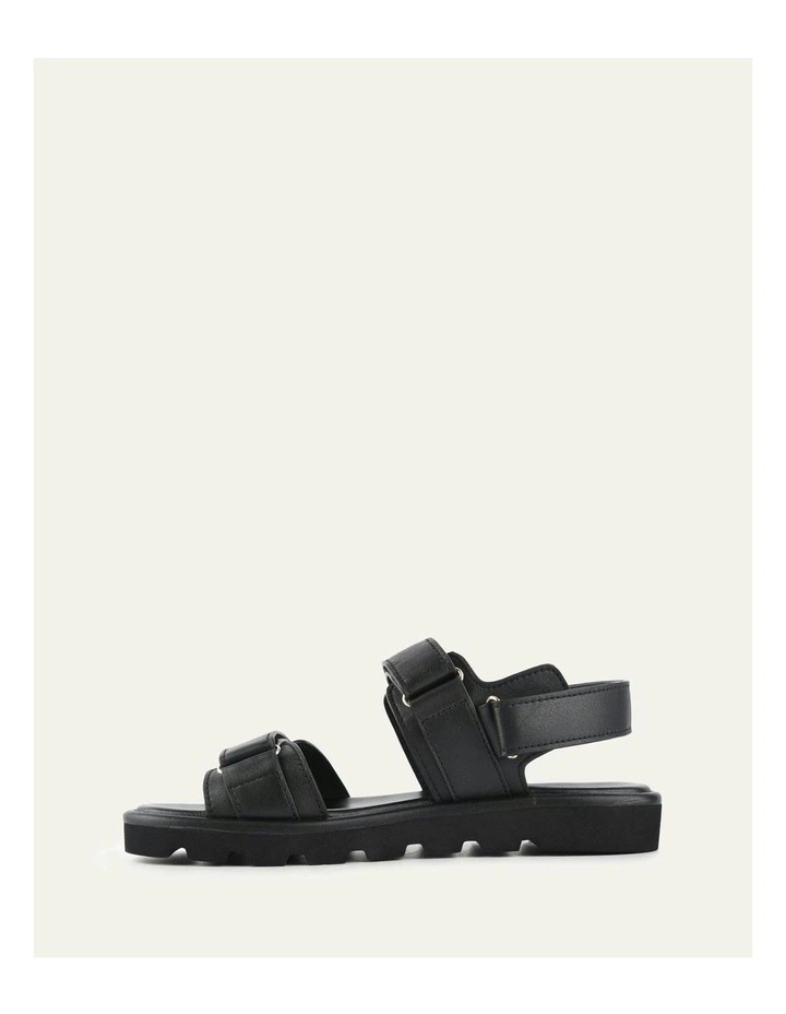 Rufus Leather Flat Sandals in Black image 6