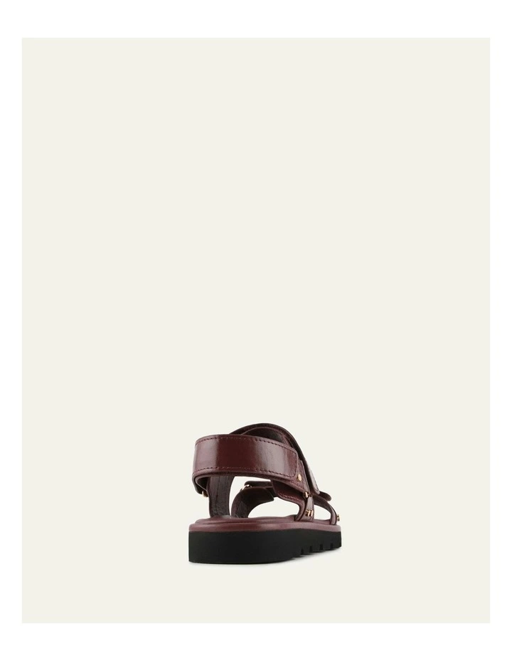 Rufus Leather Flat Sandals in Mulberry image 4
