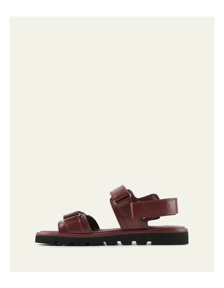 Rufus Leather Flat Sandals in Mulberry image 5
