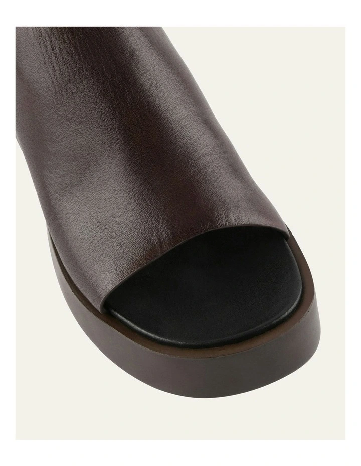 Cherry Leather Mid Wedge Sandals in Chestnut image 3