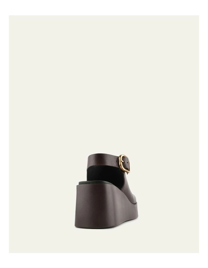 Cherry Leather Mid Wedge Sandals in Chestnut image 4