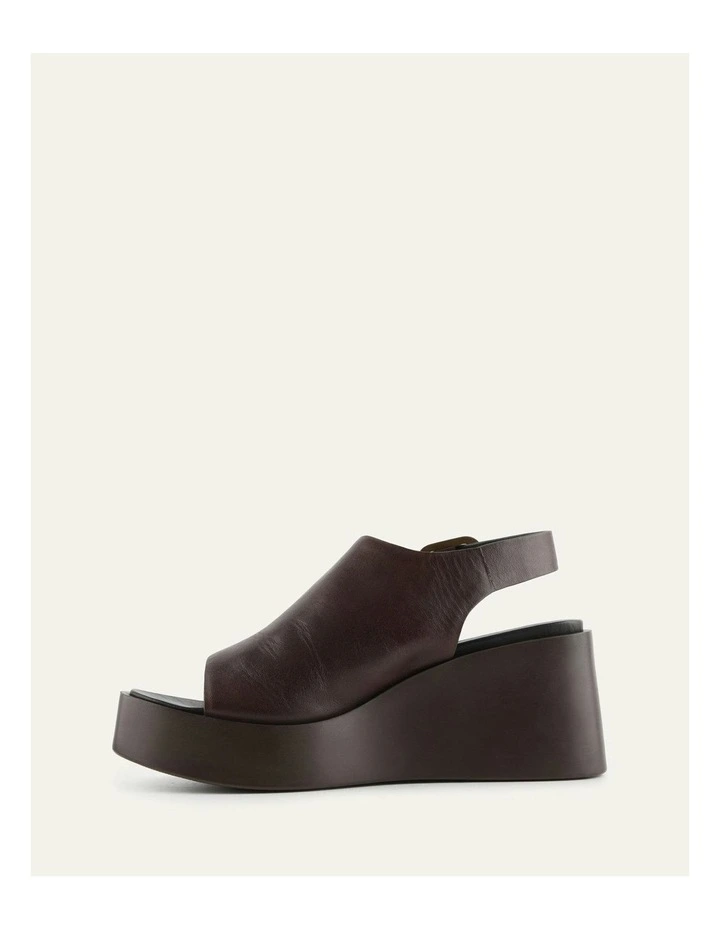 Cherry Leather Mid Wedge Sandals in Chestnut image 5
