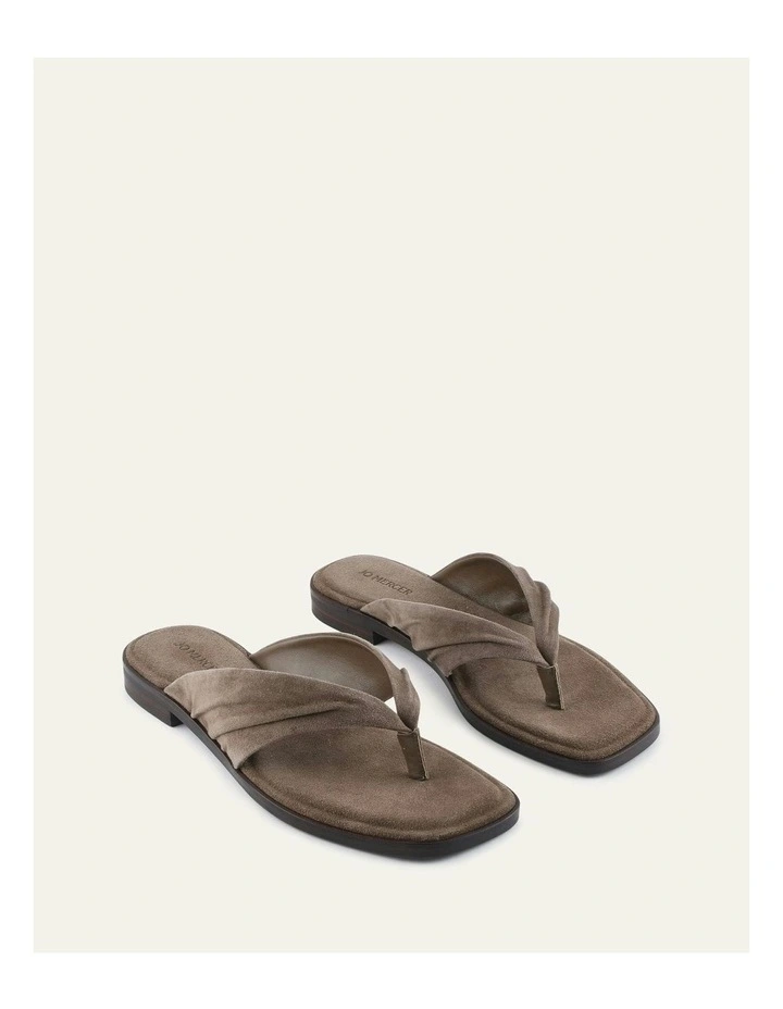 Reggie Flat Sandals in Ash Suede image 2