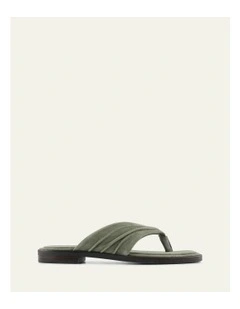 Reggie Flat Sandals in Sage Suede
